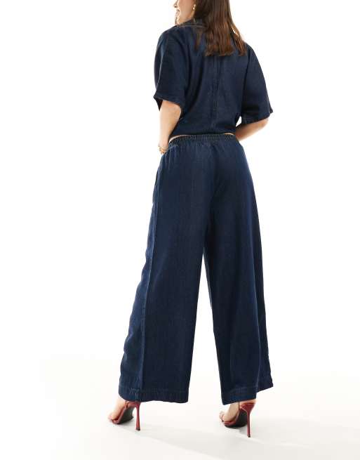 Nobody's Child Melody wide leg trouser co-ord in navy | ASOS