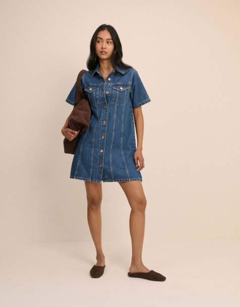 Nobody's Child Mid denim shirt mini dress in blue - view 1