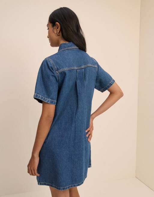 Nobody's Child Mid denim shirt mini dress in blue, 2 of 5