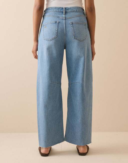 Nobody's Child Mid rise subtle barrel jeans in mid wash, 2 of 6