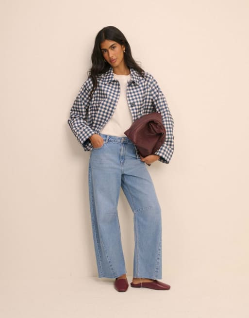Nobody's Child Mid rise subtle barrel jeans in mid wash, 4 of 6