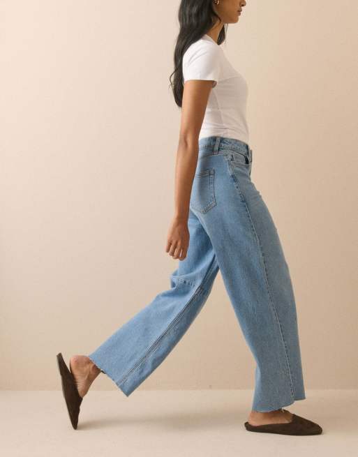 Nobody's Child Mid rise subtle barrel jeans in mid wash, 6 of 6