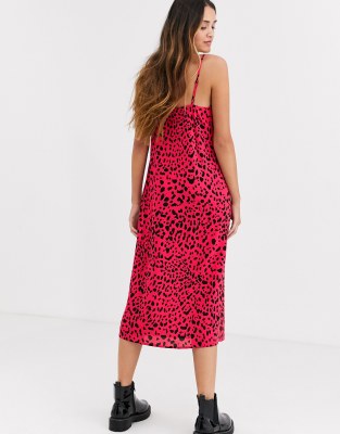 red leopard slip dress