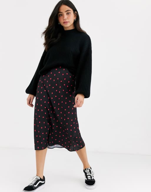 Satin hearts outlet skirt