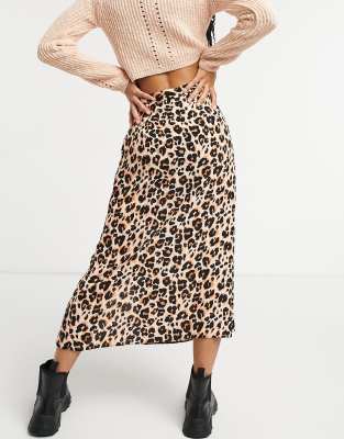 slip skirt leopard print