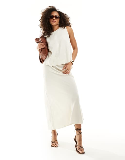 Nobody's Child - Mila - Maxi rok in crème, deel van co-ord set