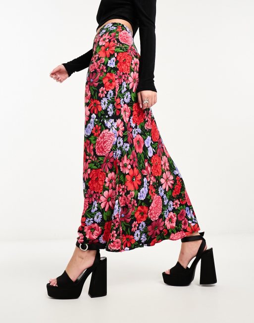 Nobody's Child Mila midi skirt in bold floral | ASOS