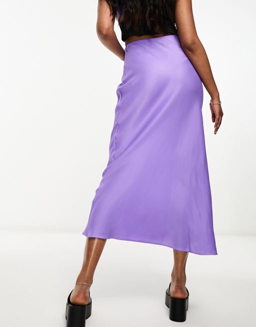 Nobody's Child Mila satin midi skirt in purple, 3 of 4