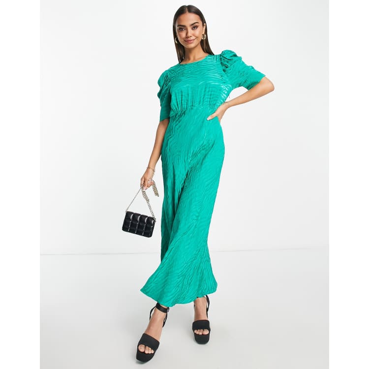 Nobody s Child Moira animal satin midi dress in green