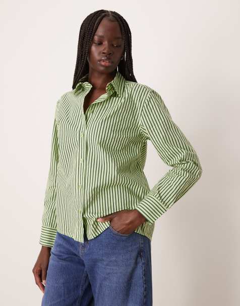 Nobody's Child - Monroe - Camicia verde a righe - view 1