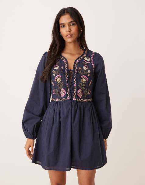 Nobody's Child Monroe contrast vest mini dress in navy floral - view 1