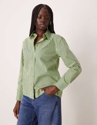 Nobody's Child - Monroe - Hemd in Grün gestreift