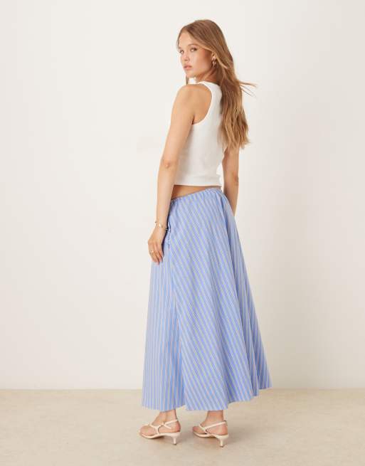 Nobody's Child Naples skirt in blue and white stripe, 3 of 5