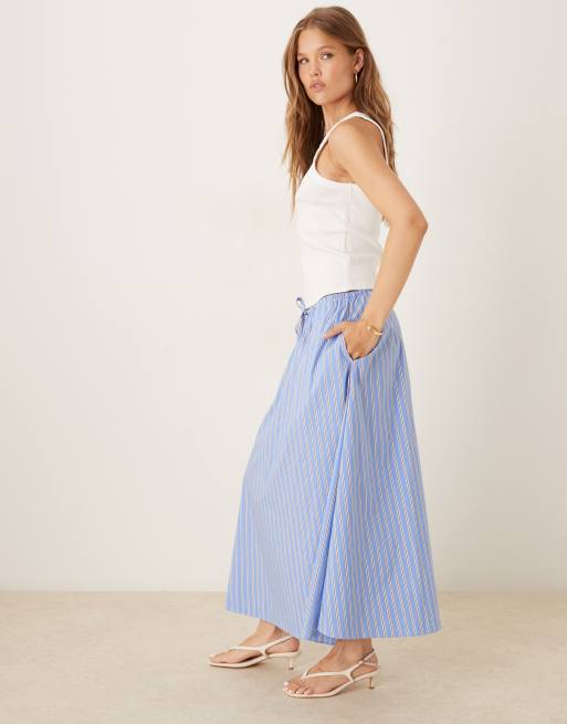 Nobody's Child Naples skirt in blue and white stripe, 4 of 5