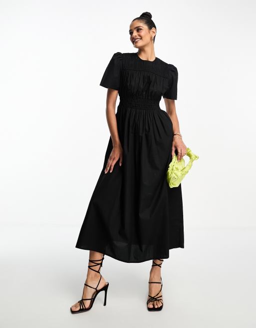 Nobody's Child Natalia midi dress in black | ASOS