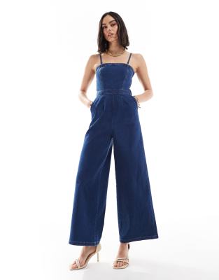 Nobody's Child - Newquay - Trägerloser Jumpsuit in Jeansblau