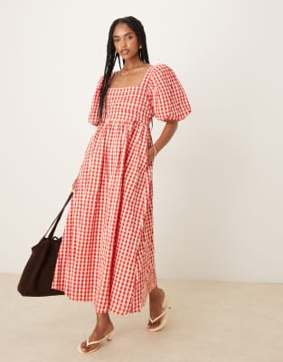 Nobody's Child Nova midi dress in red gingham