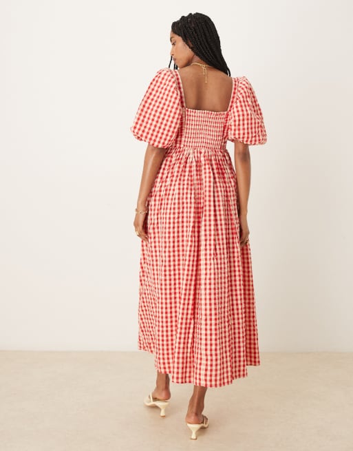 Nobody's Child Nova midi dress in red gingham
