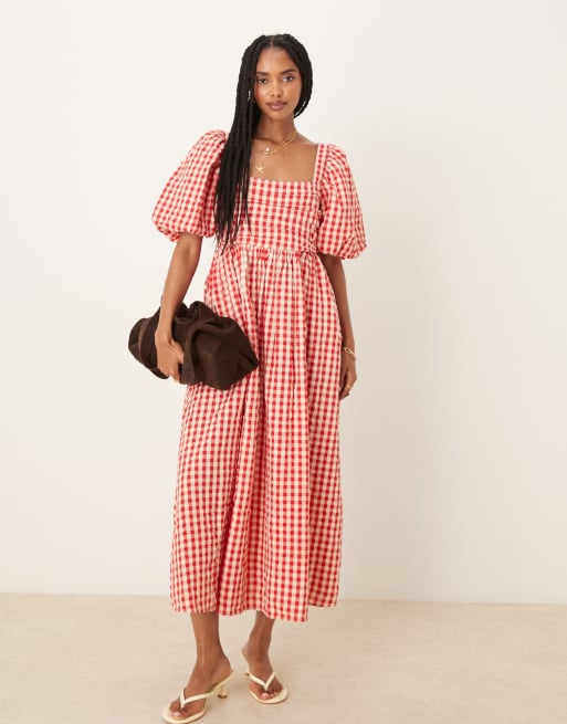 Nobody's Child Nova midi dress in red gingham