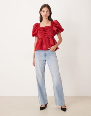 Nobody's Child Nova Puff Sleeve Top In Multi