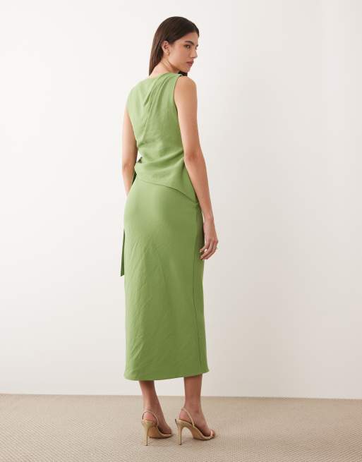knee length dresses for ladies Evie Silk Midi Dress in Brown Antelope Spot Black