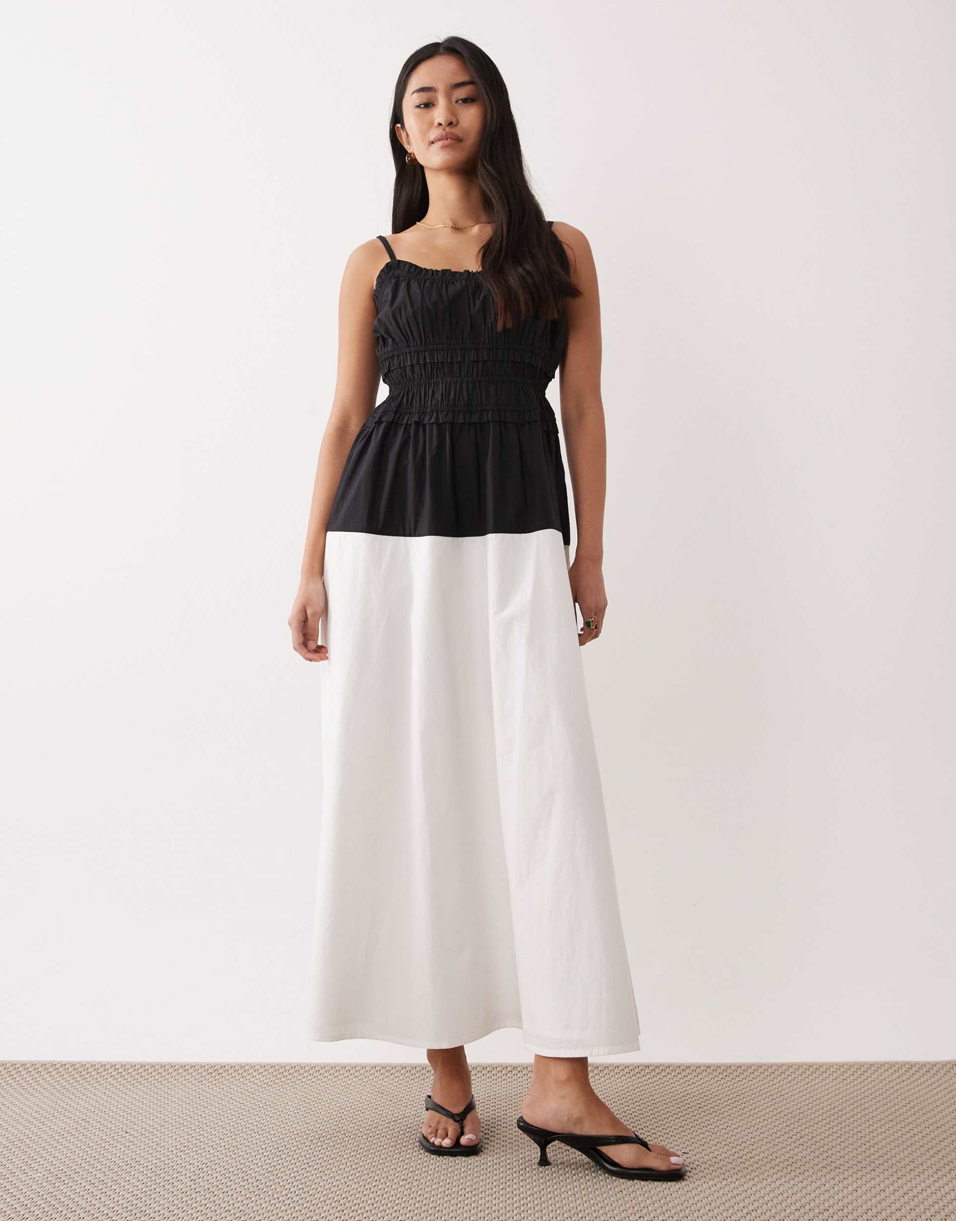 nobody's child occasion skater midaxi dress in black and white