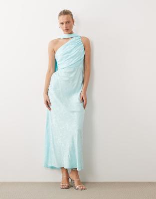 Nobody's Child - Oceane - Robe longue pour grandes occasions en jacquard satiné - Bleu turquoise