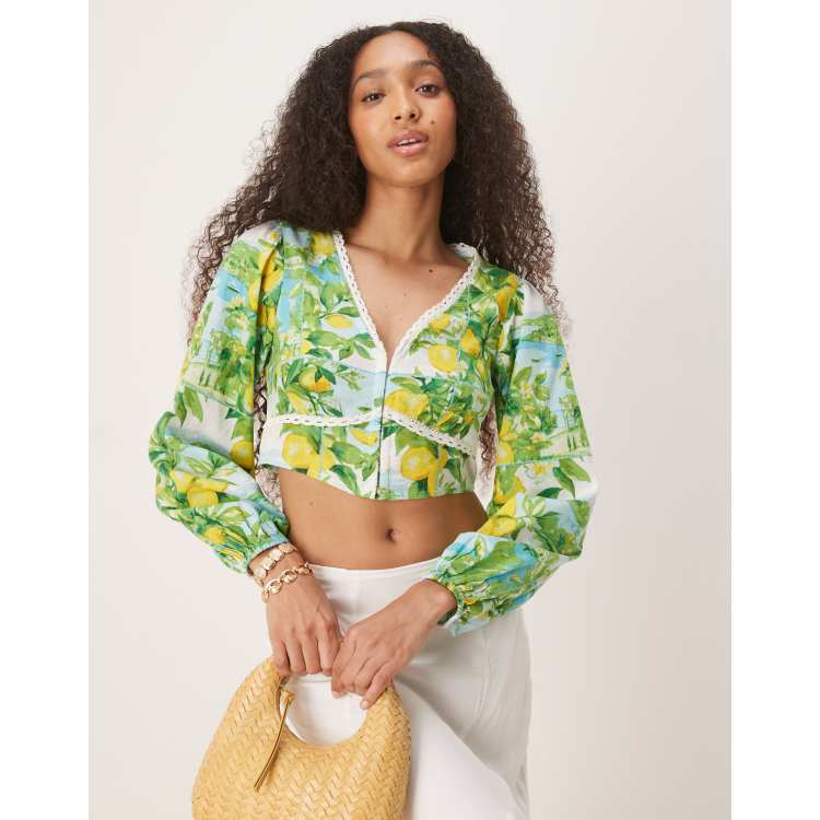 Haut Crop Top Funky Urban Klothes Taille S Junior - Orange - Coton - Occasion TBE