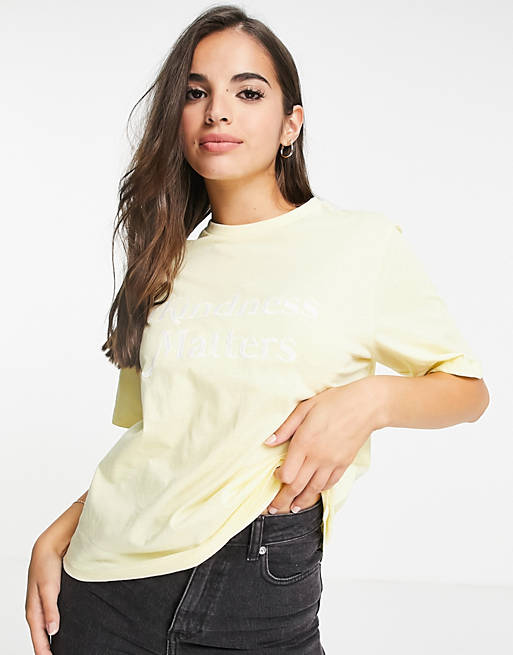 Nobody's Child organic cotton boxy t-shirt with kindness slogan