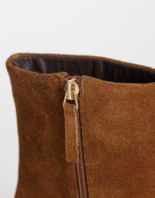 Nobody's Child Ottilie real suede mid ankle boots in chestnut, 4 of 4