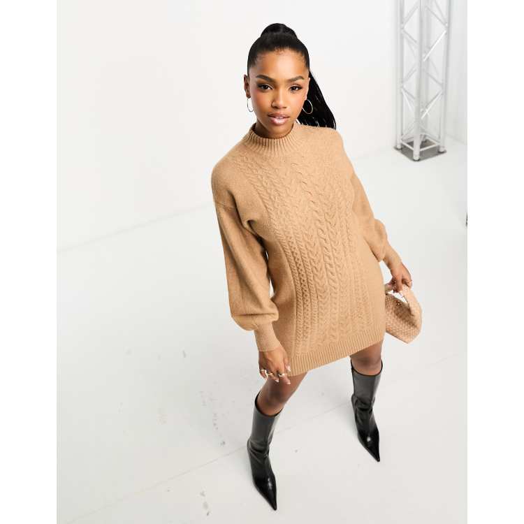 Nobody's Child oversized knitted mini dress in beige | ASOS
