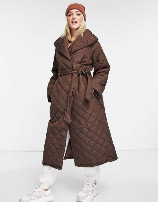 Belt cheap quilted coat