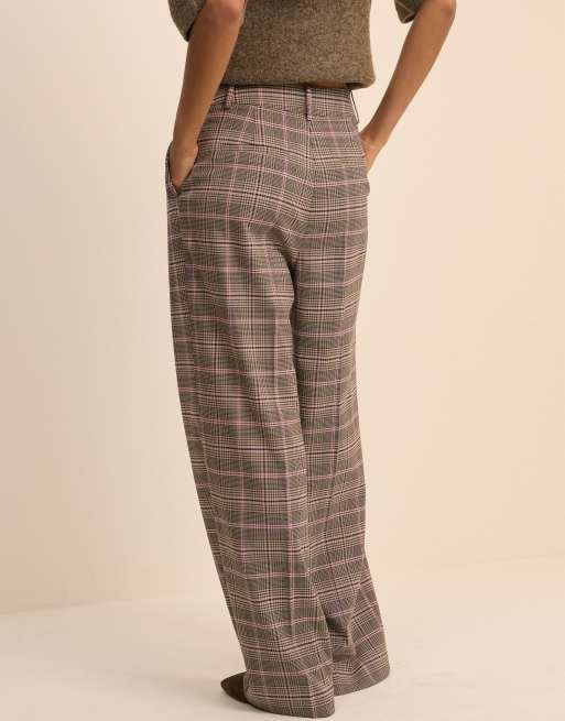 Nobody's Child - pantalón de traje de pernera ancha de conjunto a cuadros rosa, 3 de 5
