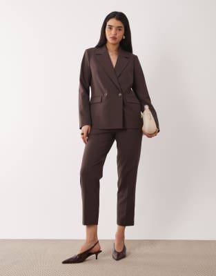 Nobody's Child - Pantalon d'ensemble élégant coupe cigarette - Marron chocolat-Brown