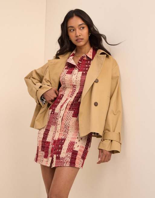 Nobody's Child Patchwork mel mini dress in red, 3 of 5