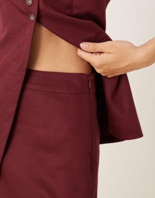 Nobody's Child Pelmet Mini Skirt In Burgundy