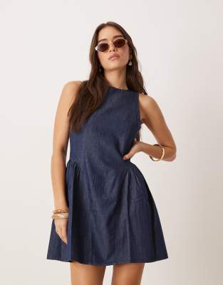Nobody's Child - Penelope - Strukturiertes Minikleid in Indigoblau