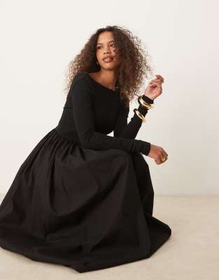 black long sleeve a-line penni midi dress Black Long Sleeve A-Line Penni Mini Dress