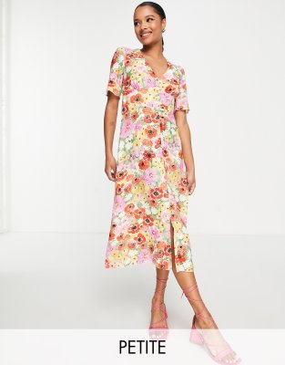 Nobody's Child Petite Alexa In Multicolored Poppy Print