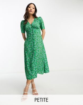 Nobody's Child Petite Alexa midi dress in green cherry print