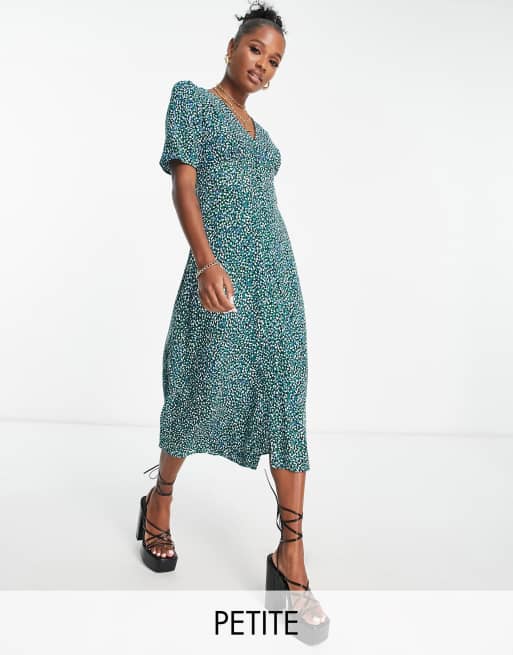 Nobody's Child Petite - Alexa - Midi-jurk met fijne print in groen