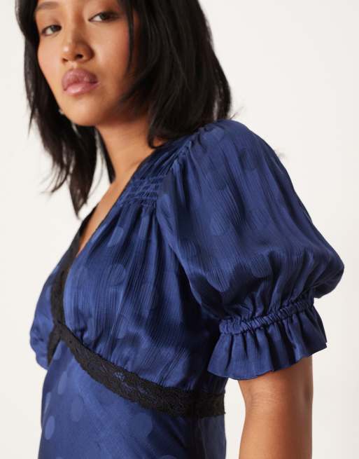 chinese dress ladies Navy Lace Dress with 3/4 Sleeves main image 0