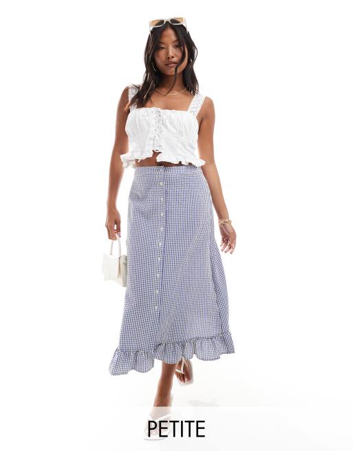 Nobody's Child Petite - Annalise - Maxirok met gingham ruit in blauw
