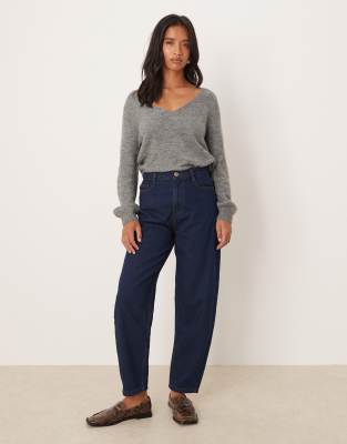 Nobody's Child Petite Barrel Leg Jeans In Multi