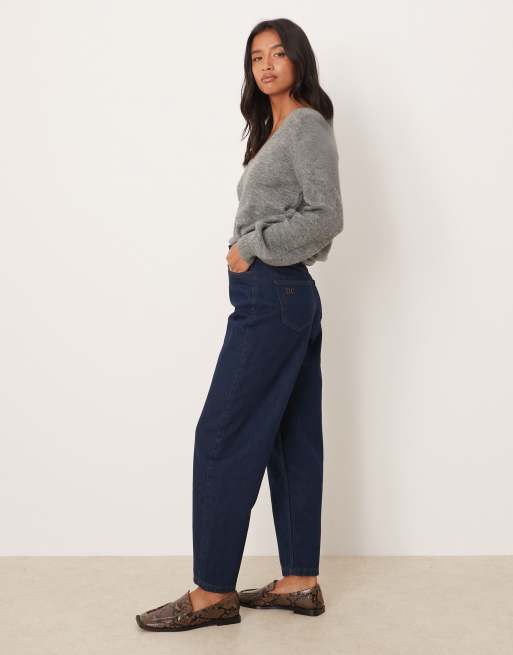 Nobody's Child Petite – Barrel-Leg-Jeans in Indigoblau, 2 von 5