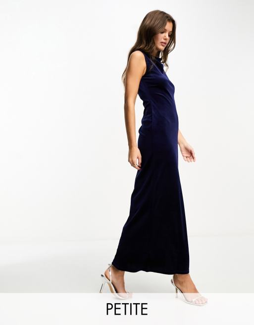 Velvet blue maxi dress sale