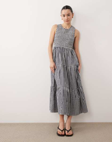 Nobody's Child Petite Charlie midaxi dress in blue check