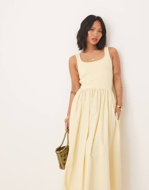 Nobody's Child Petite Colorado cami midi dress in yellow