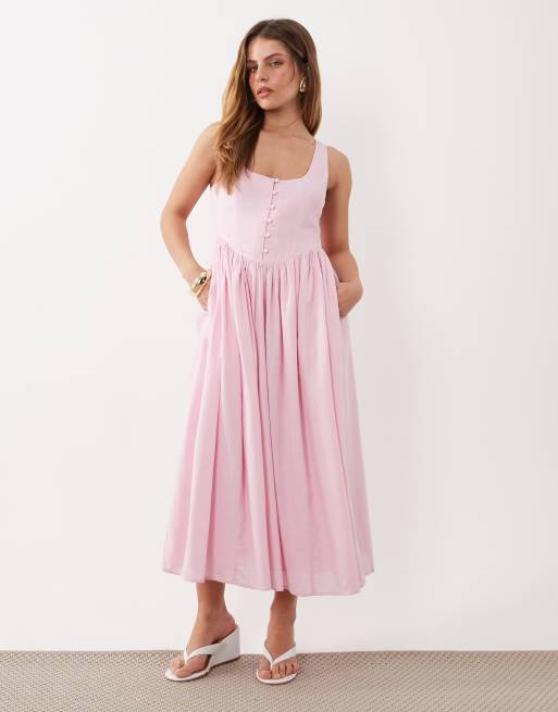 strapless open back dress Francesca Baby Pink One Shoulder Ruffle Maxi Dress – Get That Trend