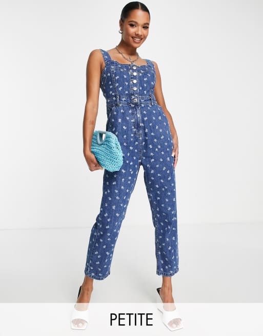 Nobody's Child Petite - Denim jumpsuit in blauw